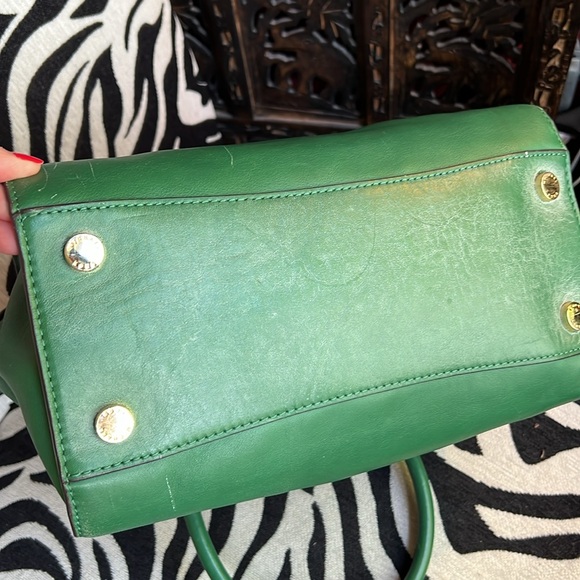 Michael Kors Green Leather Purse Gold Hardware - Picture 6 of 12